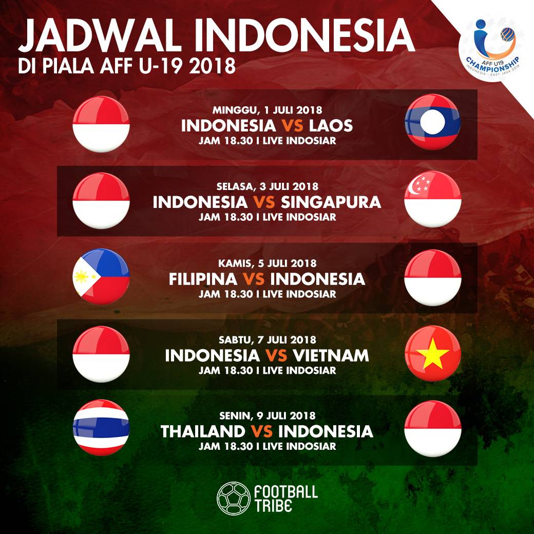 Jadwal Timnas Indonesia vs Filipina di Piala AFF U-19 2024