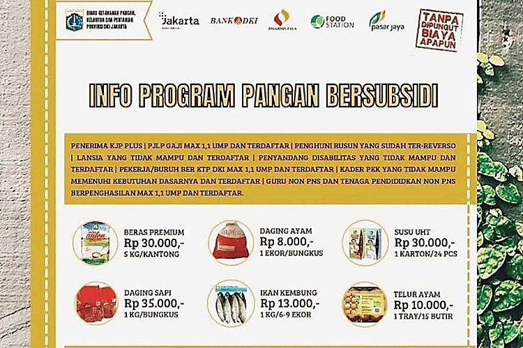 Cara Daftar Antrian KJP Pasar Jaya Online Agar Dapat Subsidi Sembako