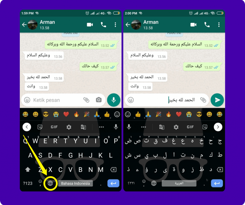 Cara Membuat Tulisan Arab di WhatsApp