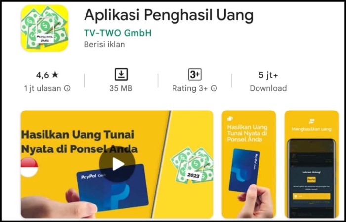 Bagaimana cara menarik uang dari aplikasi penghasil uang?