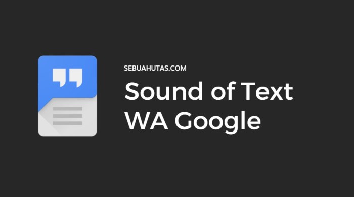 Cara Pasang Sound of Text Google di WA