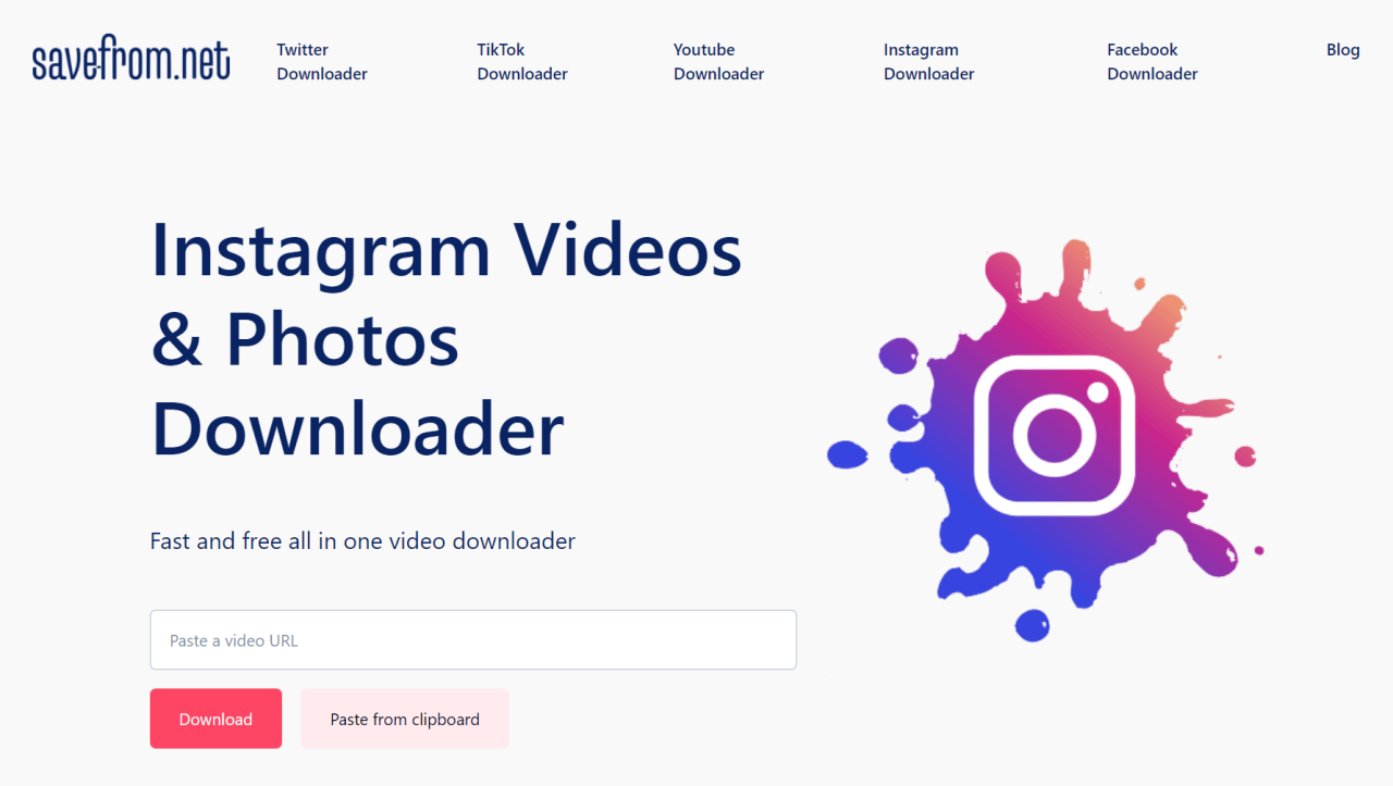 SaveFrom IG : Aplikasi Download Video Instagram Terbaik