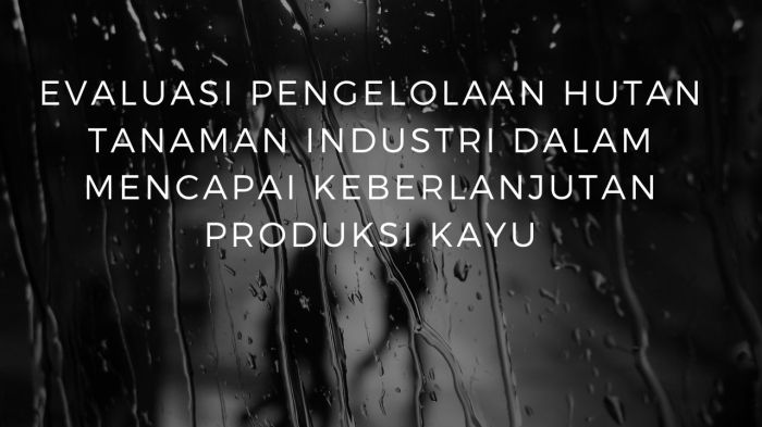 Evaluasi Keberlanjutan Pengelolaan Hutan Produksi di Wilayah XYZ