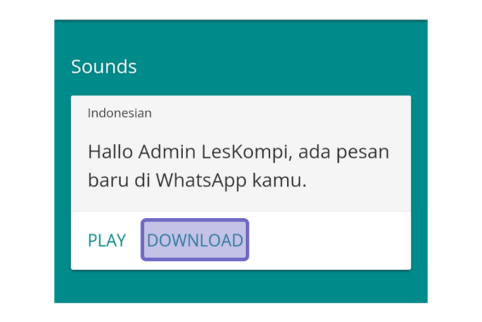 Cara Pasang Sound of Text Google di WA