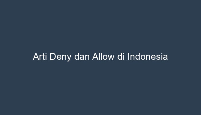 Perintah Deny Dan Allow Di Aplikasi Dan Website