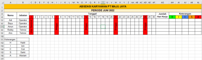 Cara Bikin Absensi Harian lewat Microsoft Excel