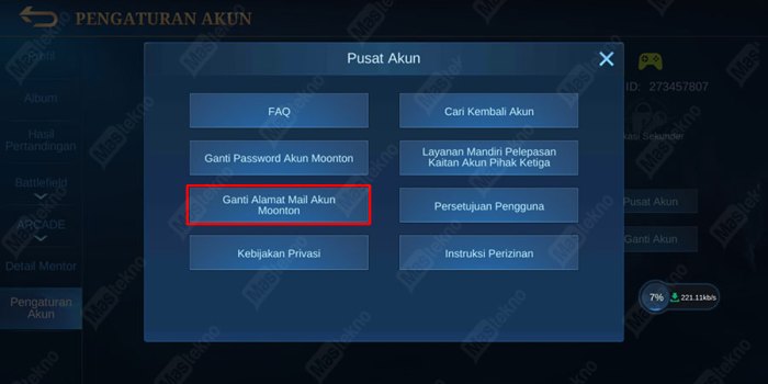 Cara Unbind Akun Moonton Mobile Legends