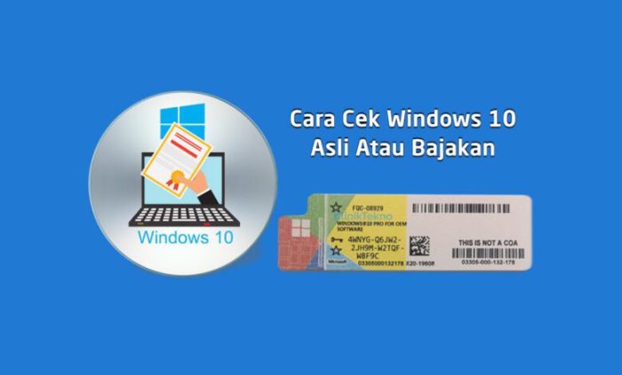 Cara Membedakan Windows 10 Asli dan Bajakan