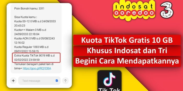 Cara Menggunakan Kuota TikTok Indosat