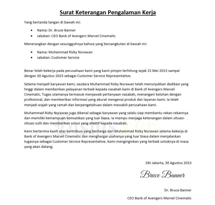 Cara Membuat Paklaring Pengalaman Kerja